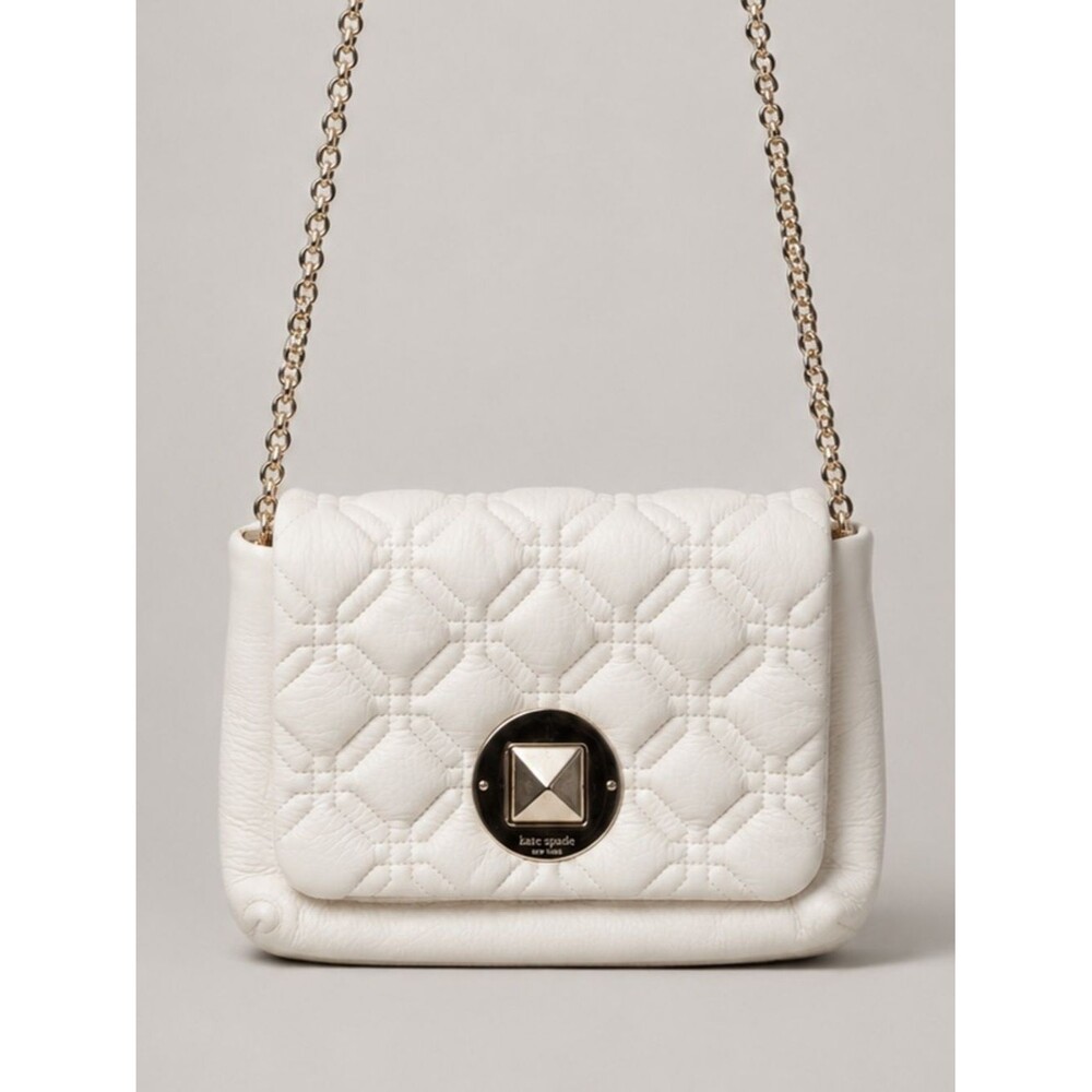 Kate Spade Naomi Astor Quilted Leather Crossbody Bag Bone Ivory